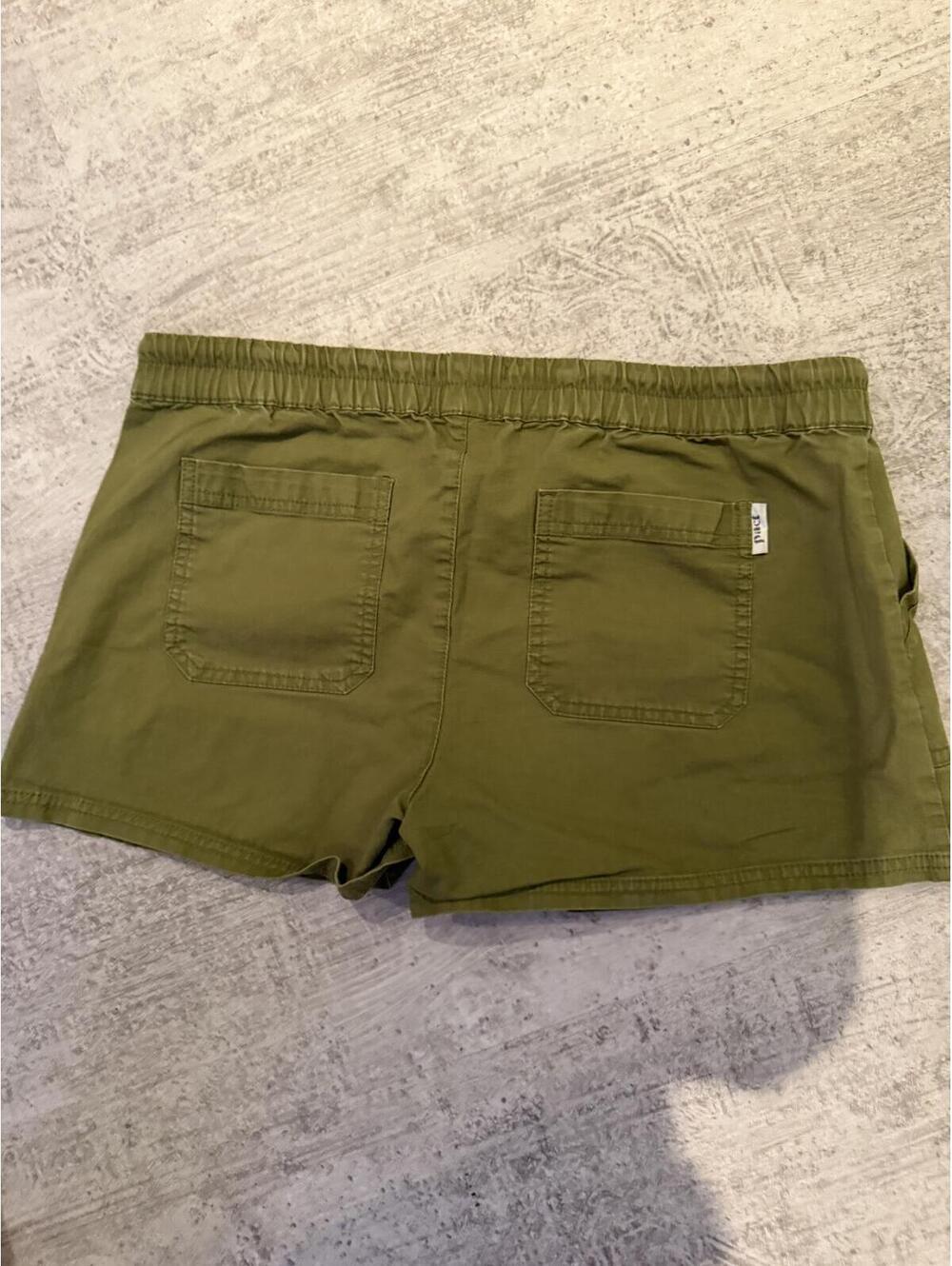 Pact Women's Olive Green Woven Organic Cotton Drawstring Shorts Size Small - Picture 4 of 6